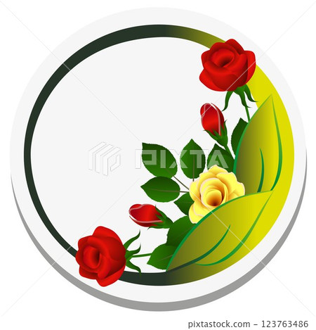 Roses in a circle. 123763486