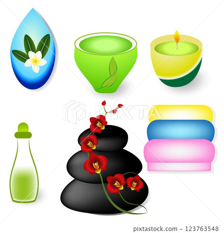 Set of spa icons. 123763548