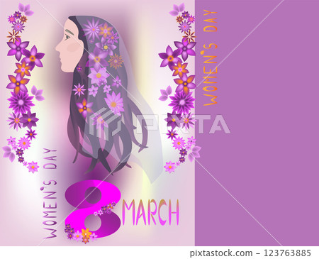 greeting card for the day of March 8 123763885