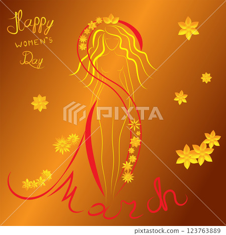 greeting card for the day of March 8 123763889