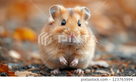 funny little hamster. little dwarf hamster 123763994