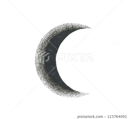 手繪黑色新月插圖 123764091