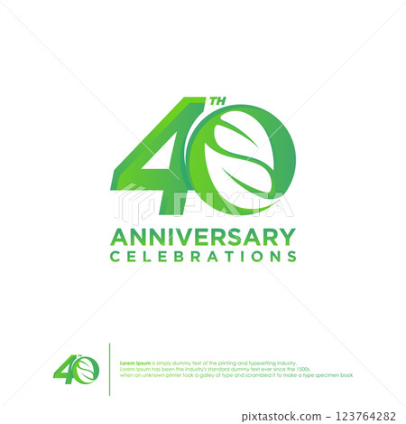 40th Anniversary logotype design ecology style design template 40th Anniversary logotype design ecology style design template 123764282