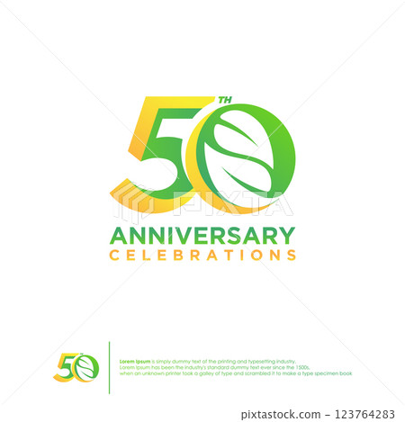 50th Anniversary logotype design ecology style design template 50th Anniversary logotype design ecology style design template 123764283