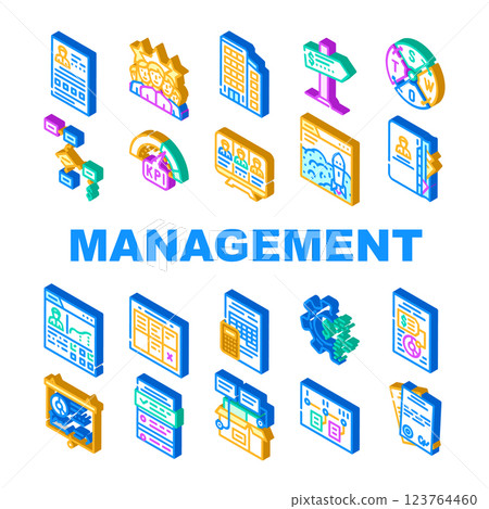 Business Management Business Icons Set Vector Business Management Business Icons Set Vector 123764460