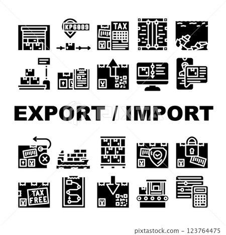 Export And Import Transportation Icons Set Vector 123764475