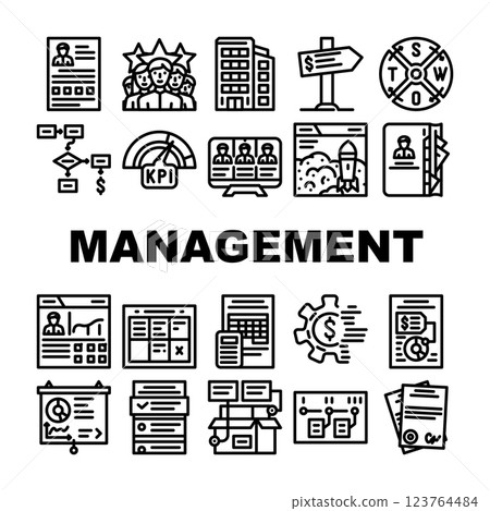 Business Management Business Icons Set Vector 123764484