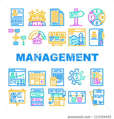 Business Management Business Icons Set Vector Business Management Business Icons Set Vector 123764495