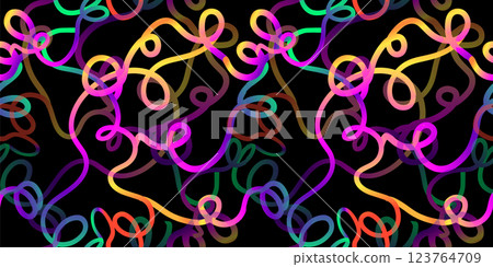 Seamless dark background lines swirl gradient. hand drawing. Not AI, Vector illustration 123764709