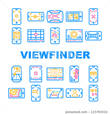 Viewfinder Smartphone Function Icons Set Vector Viewfinder Smartphone Function Icons Set Vector 123765010