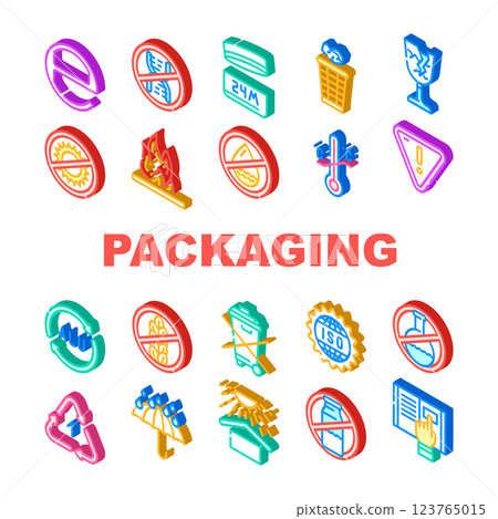Packaging Industrial Marking Icons Set Vector 123765015