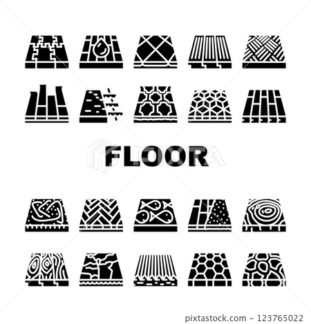Floor Material Layers Renovation Icons Set Vector 123765022