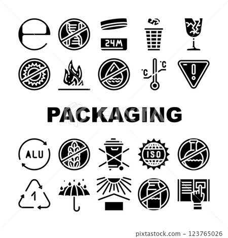 Packaging Industrial Marking Icons Set Vector 123765026