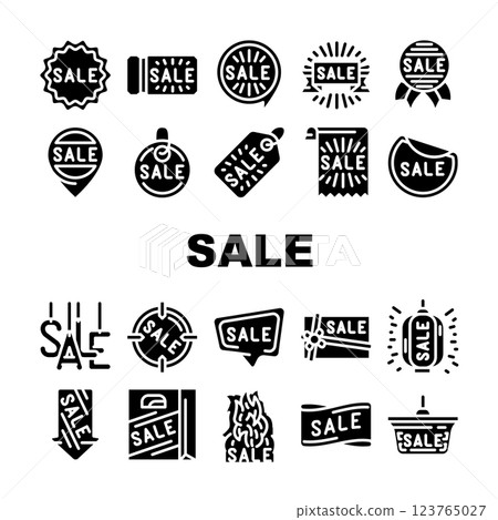 Summer Sale And Season Discount Icons Set Vector 123765027