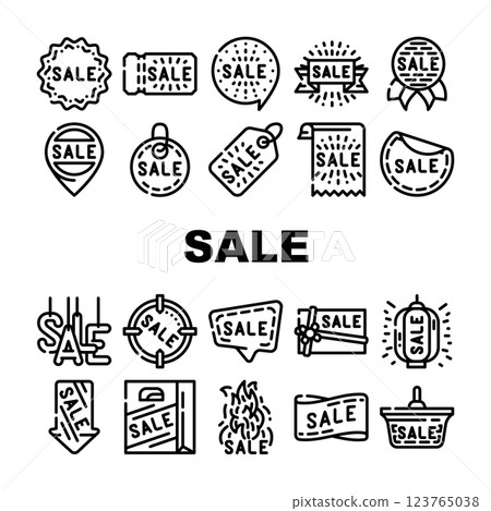 Summer Sale And Season Discount Icons Set Vector 123765038
