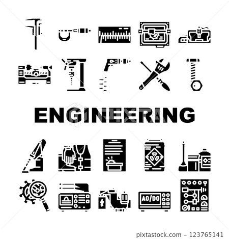 engineering tool work equipment icons set vector engineering tool work equipment icons set vector 123765141