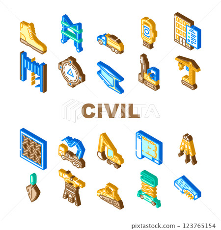 civil engineer construction icons set vector civil engineer construction icons set vector 123765154