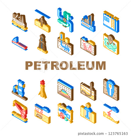 oil industry petroleum energy gas icons set vector 123765163