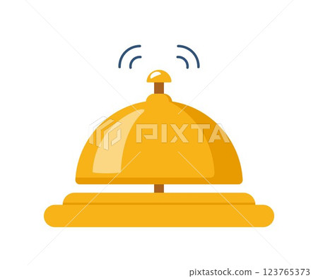 Hotel bell, service bell, reception bell icon. Flat vector illustration. Hotel bell, service bell, reception bell icon. Flat vector illustration. 123765373