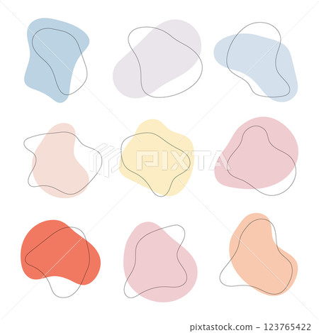 A structured grid of pastel-colored abstract shapes in a clean, minimal style. A structured grid of pastel-colored abstract shapes in a clean, minimal style. 123765422