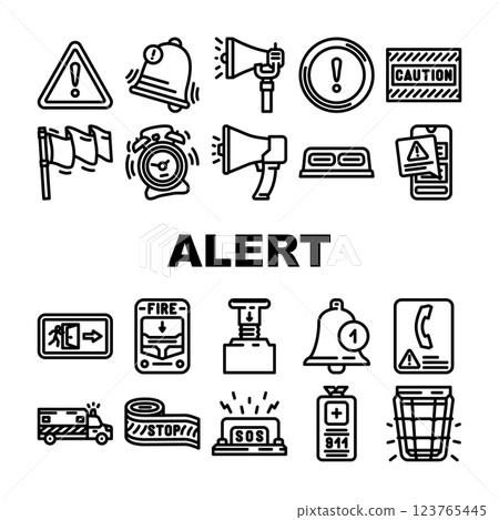 alert caution error danger icons set vector alert caution error danger icons set vector 123765445