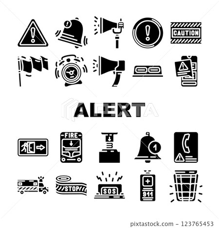 alert caution error danger icons set vector alert caution error danger icons set vector 123765453