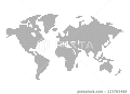 World map. Global network, pixel texture, earth background, abstract pattern 123765480