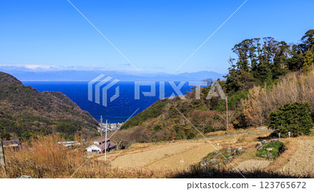石部梯田、南阿爾卑斯山、富士山，冬季可俯瞰駿河灣 123765672