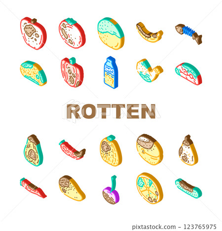 rotten food waste icons set vector rotten food waste icons set vector 123765975