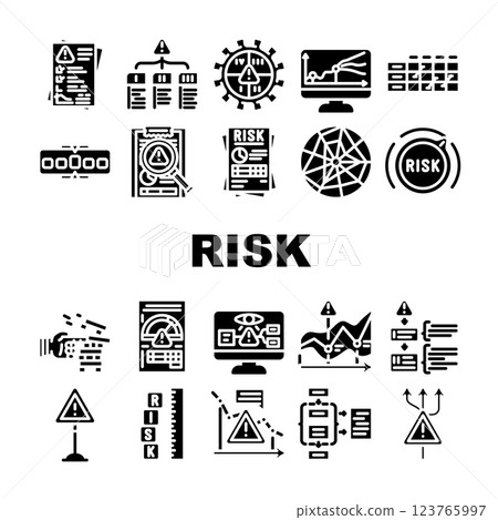 risk analyst business icons set vector 123765997