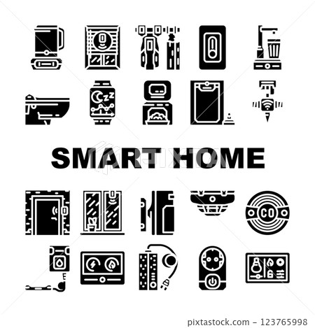 smart home control icons set vector smart home control icons set vector 123765998
