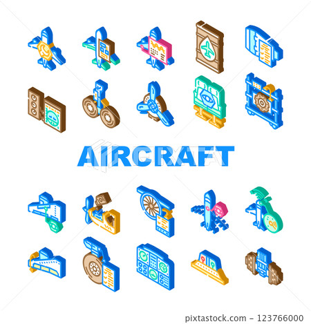 aircraft mechanic aviation icons set vector aircraft mechanic aviation icons set vector 123766000