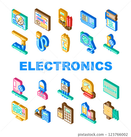 electronics technician industry icons set vector electronics technician industry icons set vector 123766002
