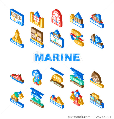 marine engineering ship icons set vector marine engineering ship icons set vector 123766004