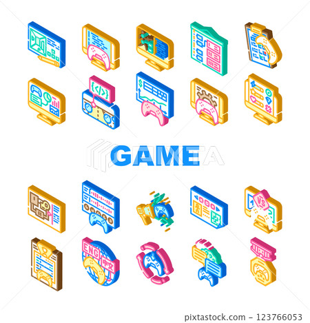 game development software icons set vector 123766053