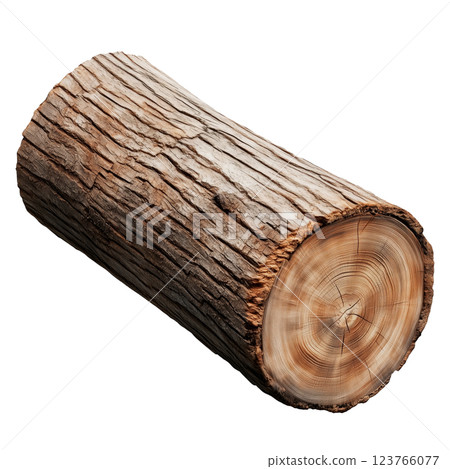 Isolated wooden log on a transparent background. A natural cut tree trunk with detailed bark texture and visible growth rings, ideal for forestry, construction, and woodworking concepts. Isolated wooden log on a transparent background. A natural cut tree trunk with detailed bark texture and visible growth rings, ideal for forestry, construction, and woodworking concepts. 123766077