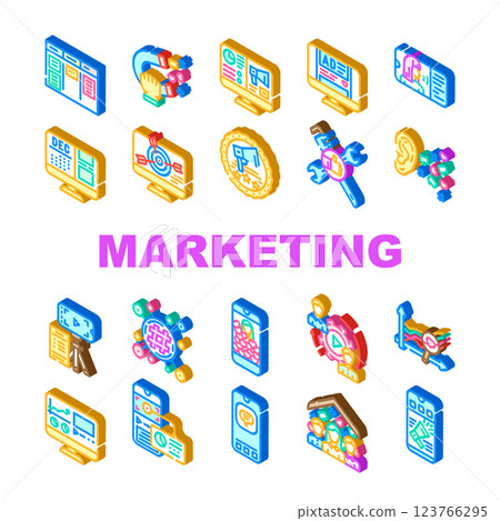 social media marketing internet icons set vector 123766295