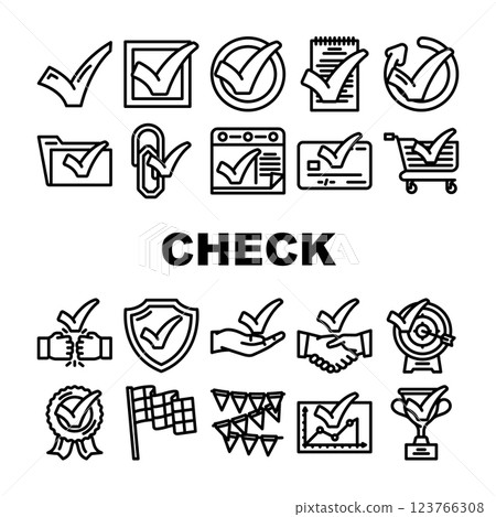 check mark yes correct icons set vector check mark yes correct icons set vector 123766308