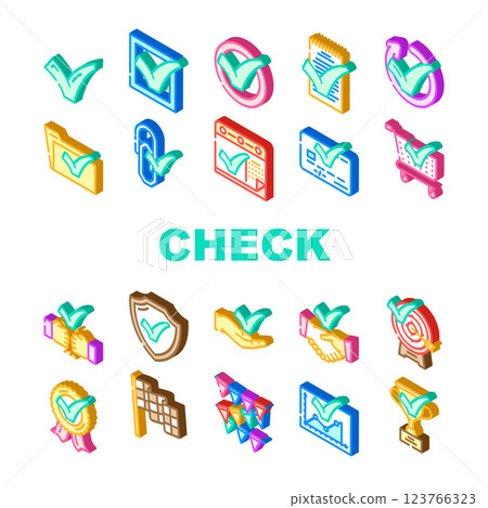 check mark yes correct icons set vector 123766323
