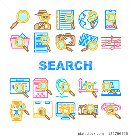 search web internet bar icons set vector search web internet bar icons set vector 123766356