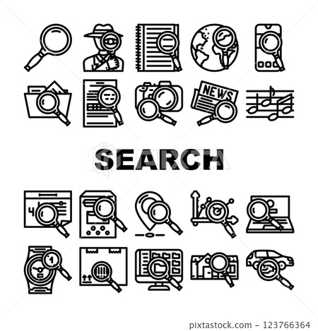search web internet bar icons set vector search web internet bar icons set vector 123766364