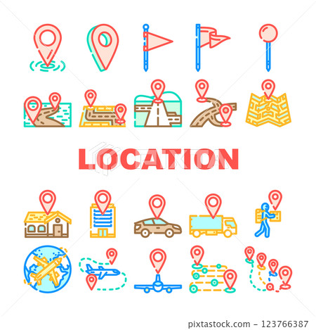 location pin map place point icons set vector 123766387