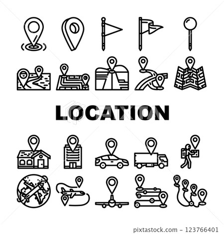 location pin map place point icons set vector 123766401
