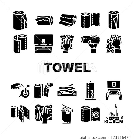 paper towel kitchen roll tissue icons set vector paper towel kitchen roll tissue icons set vector 123766421