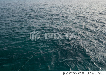 Indian ocean water background in bay on Seychelles islands 123766545