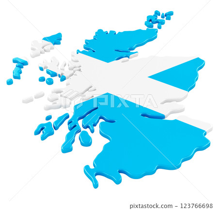 Scotland. Scottish map closeup, 3D rendering Scotland. Scottish map closeup, 3D rendering 123766698