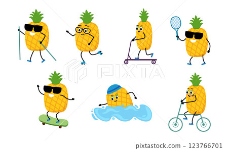 Outdoor sports. fitness swimming,Tennis. skateboard. nordic walking, scooter. 123766701