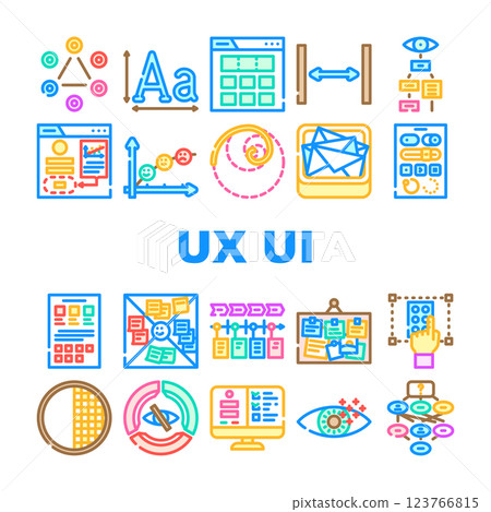 ux ui design app website icons set vector ux ui design app website icons set vector 123766815