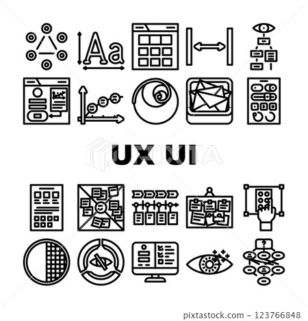 ux ui design app website icons set vector ux ui design app website icons set vector 123766848