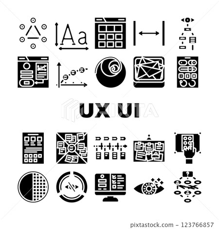 ux ui design app website icons set vector ux ui design app website icons set vector 123766857